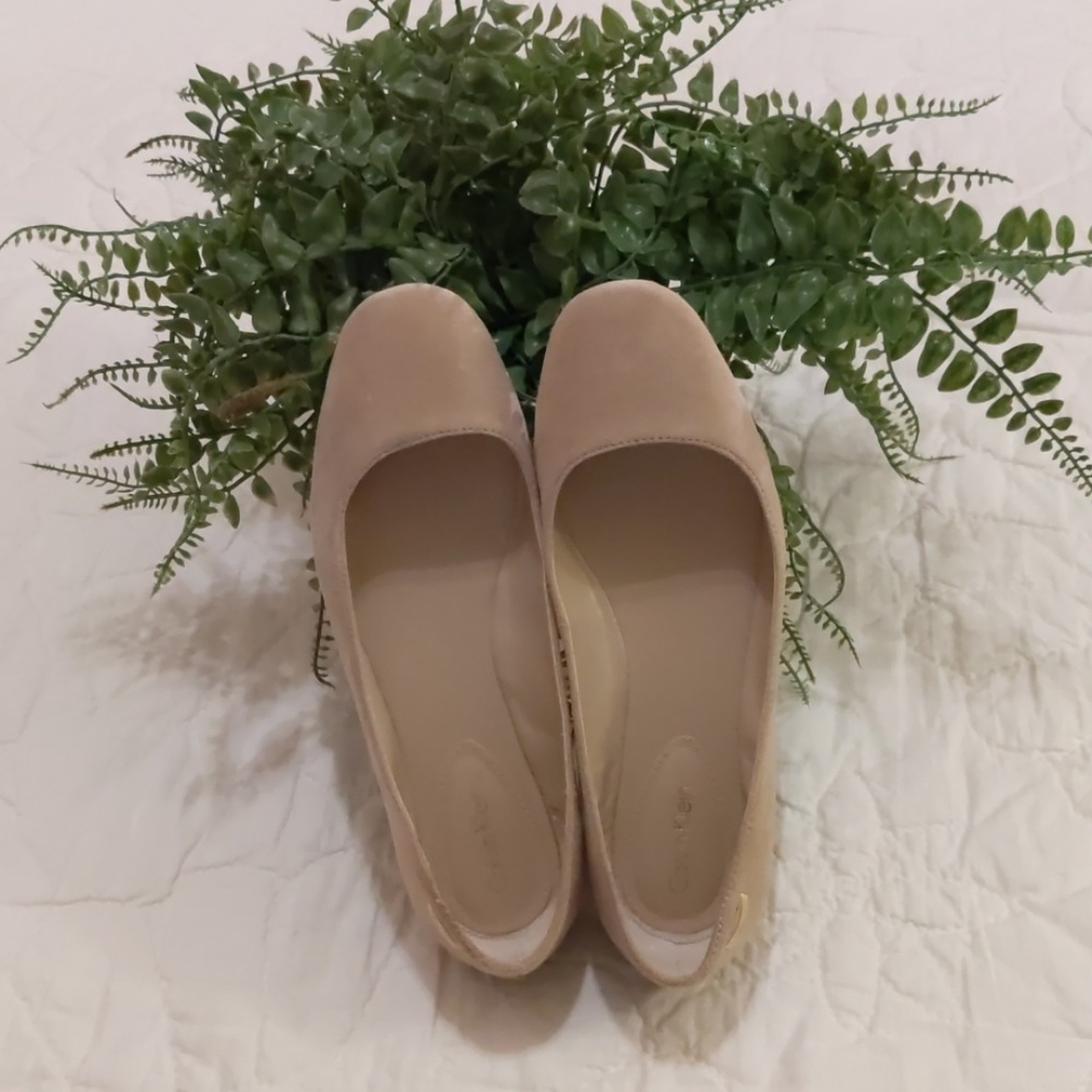 Calvin Klein Sand Frederica Suede Flats